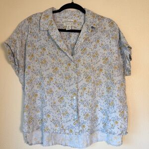 Rachel Zoe Linen Button-Down Shirt, Oversized Small